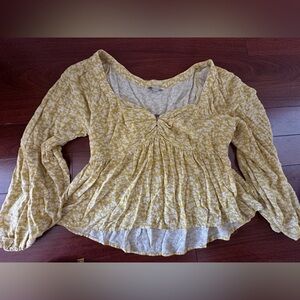 American Eagle Outfitters Yellow Floral Blouse